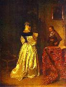 Gerard ter Borch the Younger Reading a letter oil painting